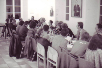 long table at which Groddeck used to hold his wednesday lectures